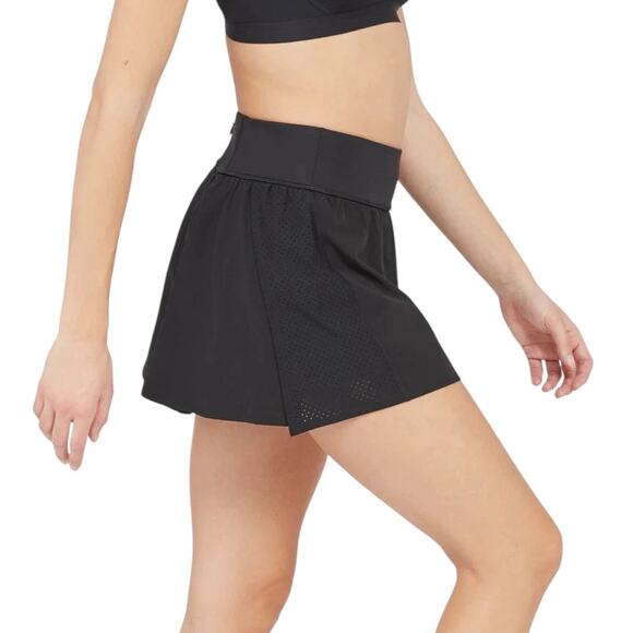 Spanx Get Moving Skort Small Black Tennis Pickleball Workout Skirt Activewear - Picture 9 of 9